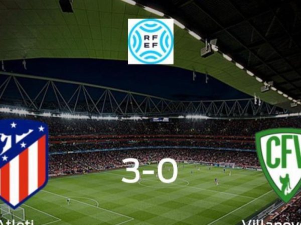 El Atlético B consigue la victoria ante el Villanovense con una goleada (3-0)